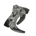 bottines western homme cuir gris camo bout carré ferré (6)