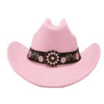 chapeau cowboy rose brodé à bandeau floral style western (1)