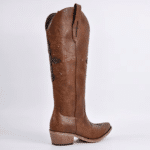 santiags marron femme croix et éléments métalliques vintage (5)