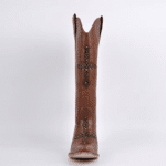 santiags marron femme croix et éléments métalliques vintage (6)