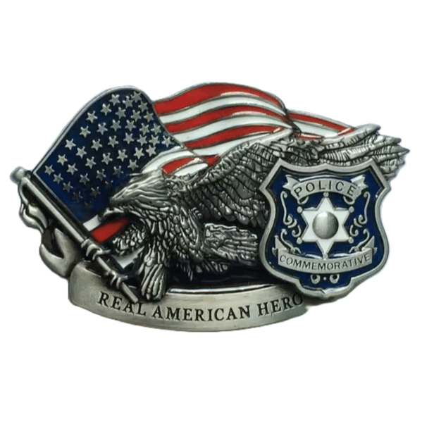Boucle ceinture cowboy Police aigle USA