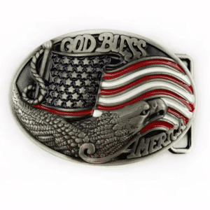 Boucle ceinture cowboy USA god bless