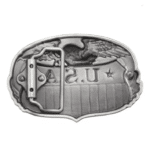 Boucle ceinture cowboy aigle et blason américain (1)