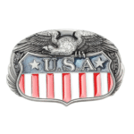 Boucle ceinture cowboy aigle et blason américain (2)