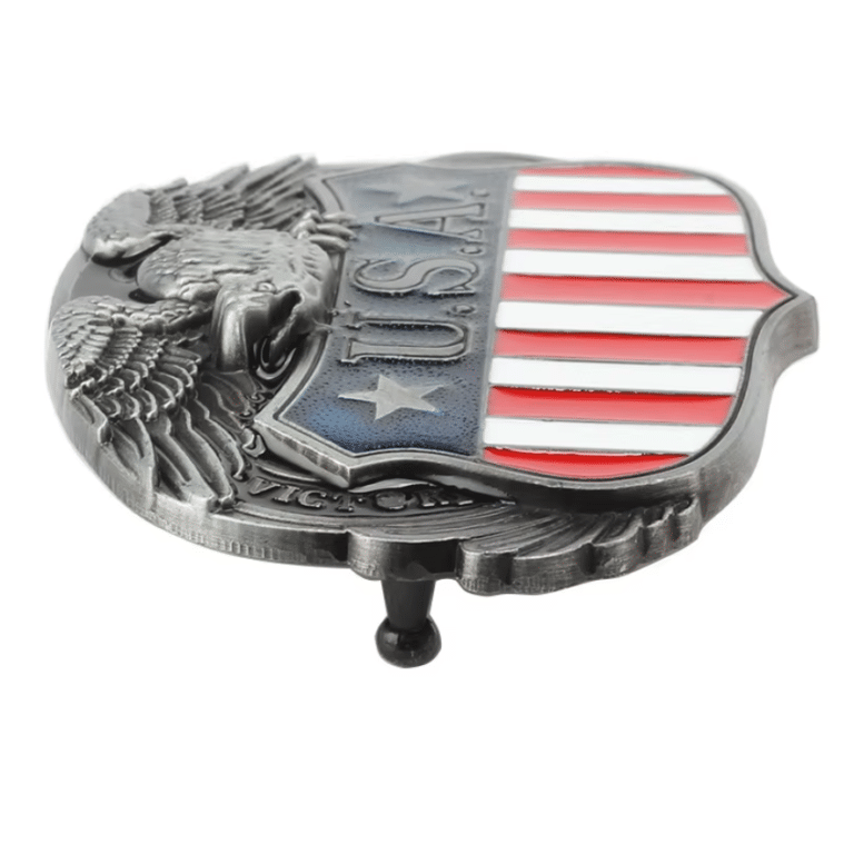 Boucle ceinture cowboy aigle et blason américain (3)