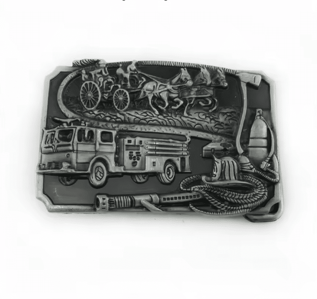 Boucle ceinture cowboy camion et attelage de pompiers (2)