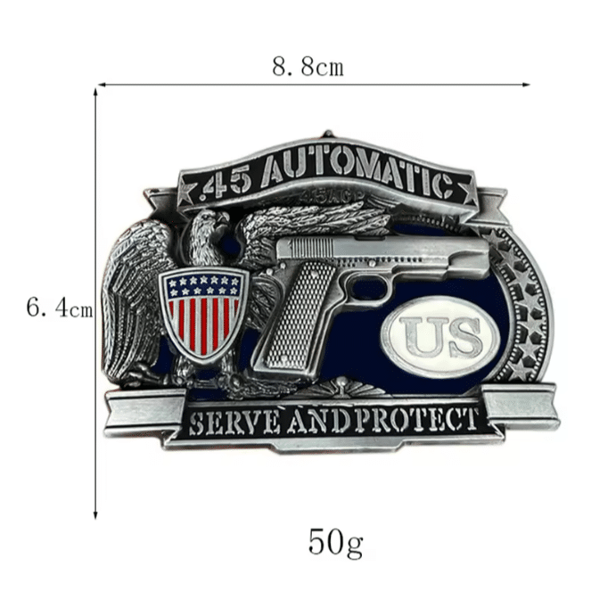 Boucle ceinture cowboy pistolet Police USA (3)