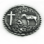 Boucle ceinture cowboy prière et cheval (1)