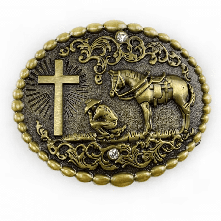 Boucle ceinture cowboy prière et cheval (3)