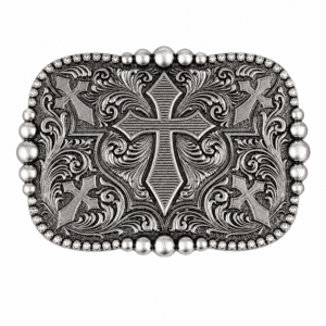 Boucle ceinture vintage cinq croix chrétiennes