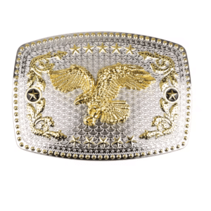 Boucle cowboy aigle argentée et dorée