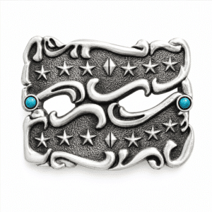 Boucle de ceinture cowboy à vagues et étoiles