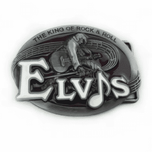 Boucle de ceinture Elvis rock’n’roll argentée