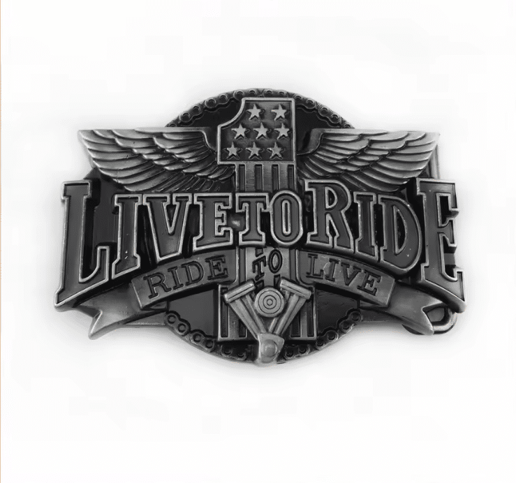 Boucle de ceinture biker Live to Ride (1)