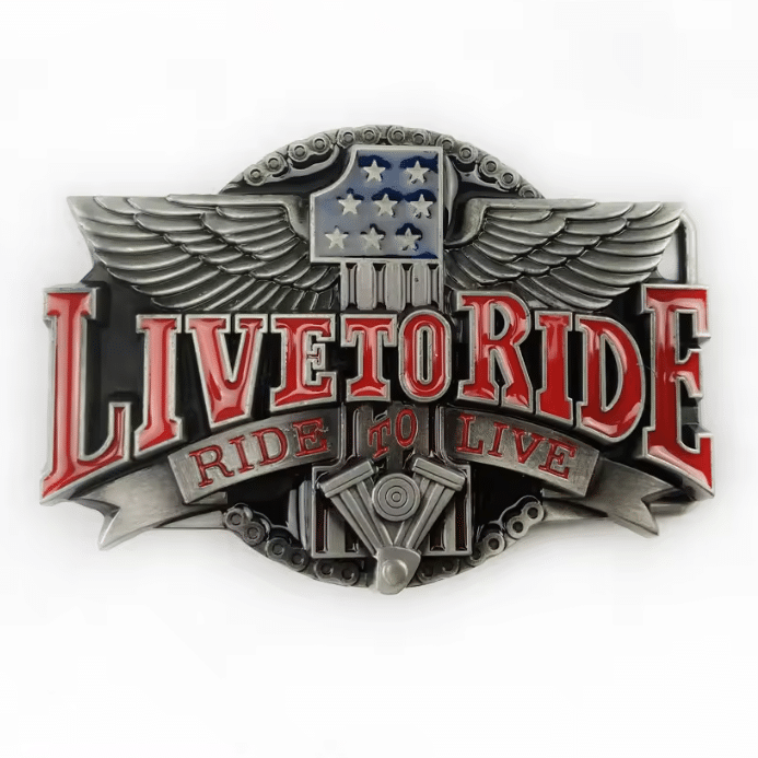 Boucle de ceinture biker Live to Ride (3)