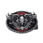 Boucle de ceinture biker crâne ailes flammes Biker to the Bone (3)