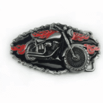 Boucle de ceinture biker moto chopper et flammes rouges (2)