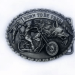 Boucle de ceinture biker moto et loup Born to Be Free (2)