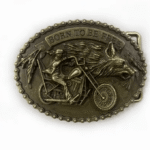 Boucle de ceinture biker moto et loup Born to Be Free (3)