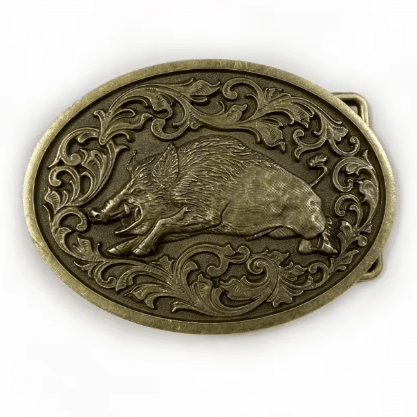Boucle de ceinture chasseur sanglier furieux (1)