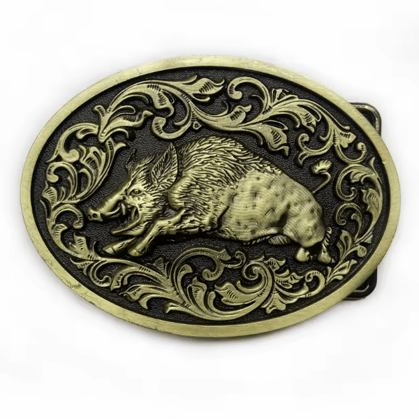 Boucle de ceinture chasseur sanglier furieux (2)