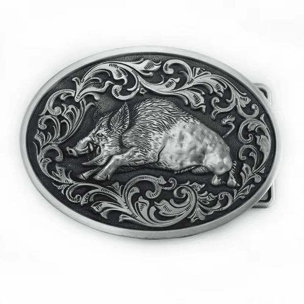 Boucle de ceinture chasseur sanglier furieux (3)