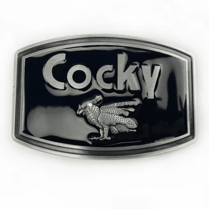 Boucle de ceinture country Cocky métal
