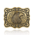 Boucle de ceinture country dorée à tête d’aigle