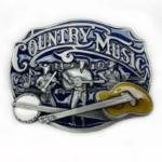 Boucle de ceinture country musiciens guitare et banjo