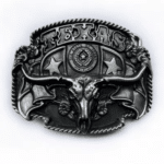 Boucle de ceinture cowboy Texas tête de taureau (1)
