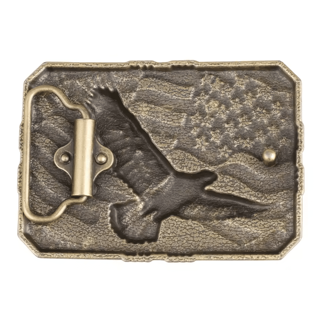 Boucle de ceinture cowboy aigle et drapeau américain (2)