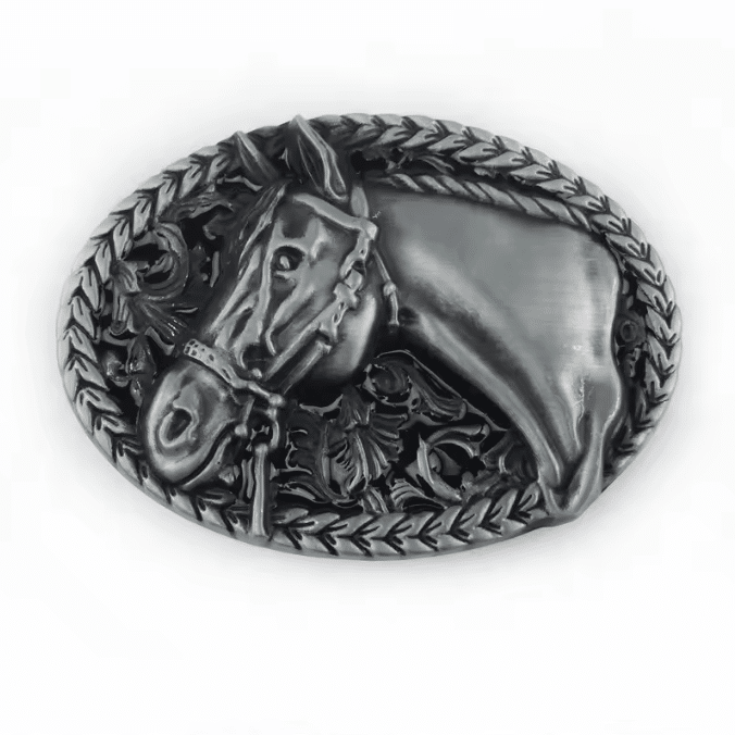 Boucle de ceinture cowboy cheval bridé (1)