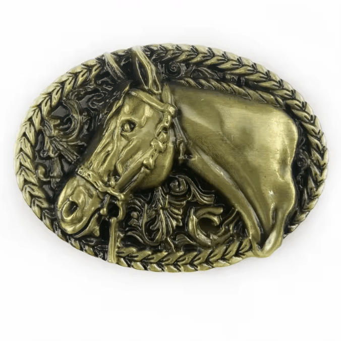 Boucle de ceinture cowboy cheval bridé (2)