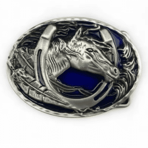 Boucle de ceinture cowboy cheval et fer