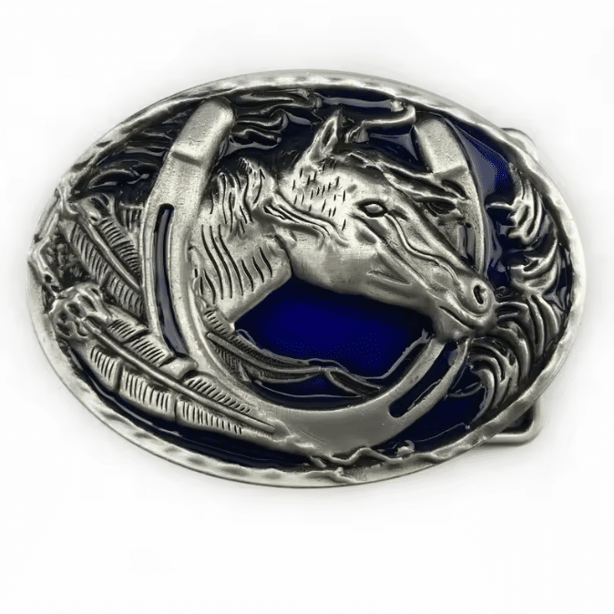 Boucle de ceinture cowboy cheval et fer (1)