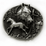 Boucle de ceinture cowboy cheval et poulain (1)
