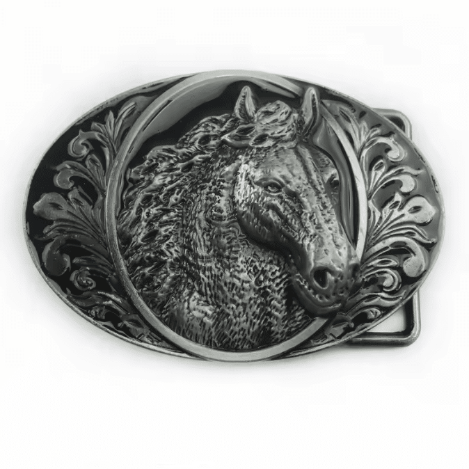 Boucle de ceinture cowboy chevaux majestueux