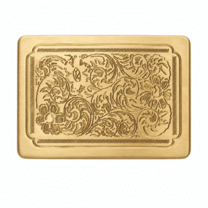 Boucle de ceinture cowboy laiton nature florale