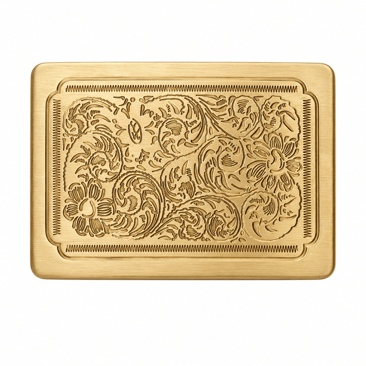 Boucle de ceinture cowboy laiton nature florale (2)