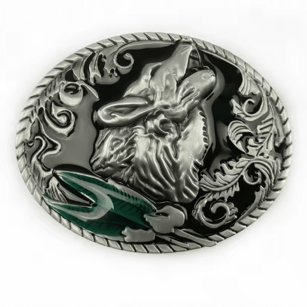 Boucle de ceinture cowboy loup vintage (1)