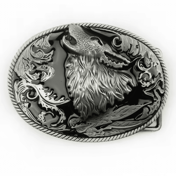 Boucle de ceinture cowboy loup vintage (2)