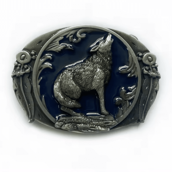 Boucle de ceinture cowboy loup vintage (3)