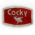 Boucle de ceinture cowboy rouge vintage oiseau (1)