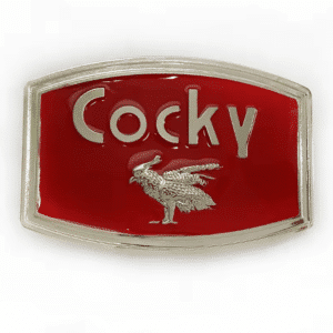 Boucle de ceinture cowboy rouge vintage oiseau