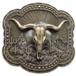 Boucle de ceinture cowboy tête de bison désert style western vintage