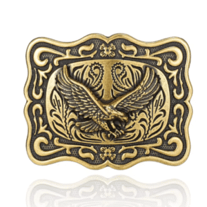 Boucle de ceinture dorée aigle aux ailes ouvertes