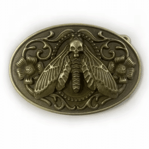 Boucle de ceinture papillon tête de mort