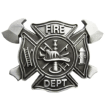 Boucle de ceinture pompier Fire Dept avec haches et casque