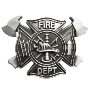Boucle de ceinture pompier Fire Dept avec haches et casque