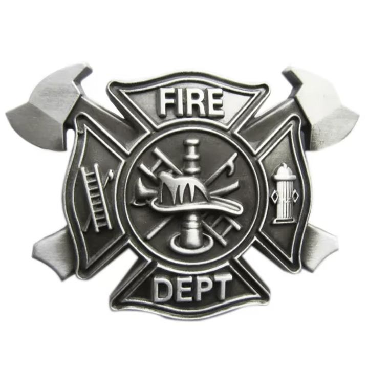 Boucle de ceinture pompier Fire Dept avec haches et casque